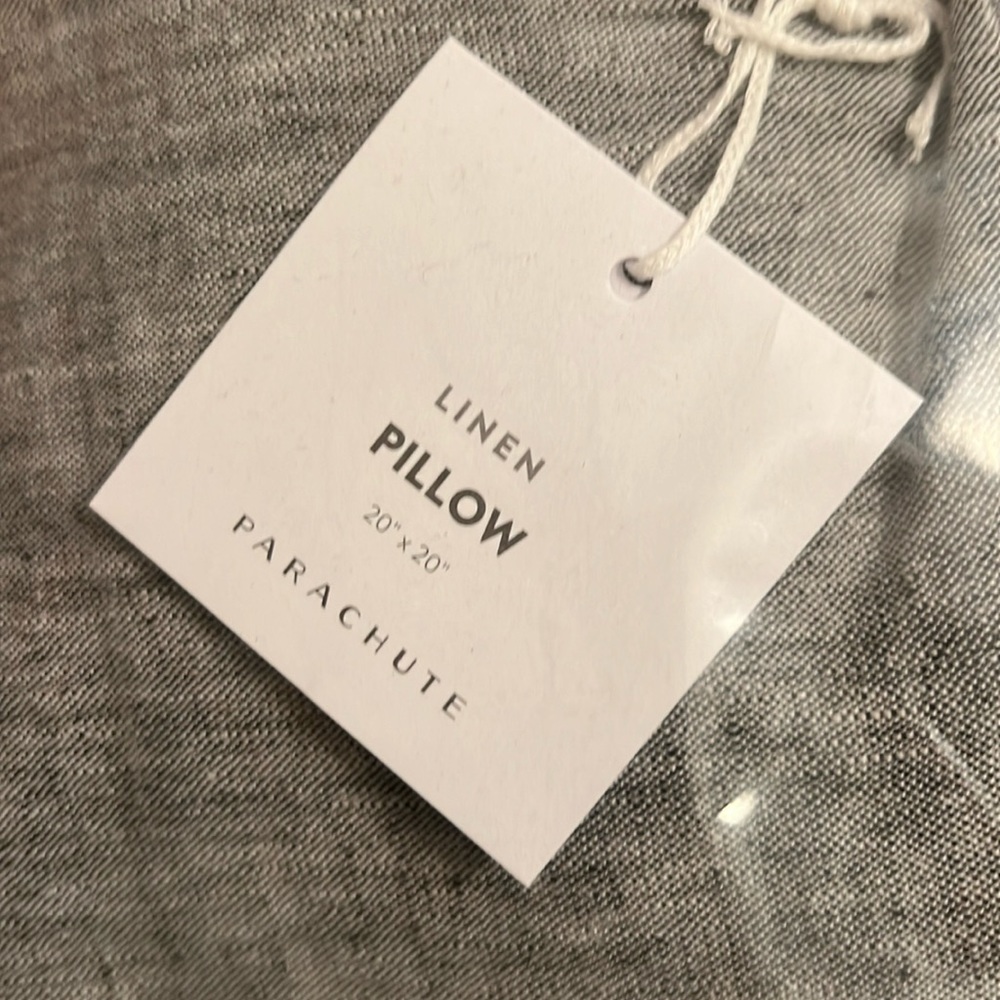 Parachute Linen Black Chambray 20x20 pillow covers.